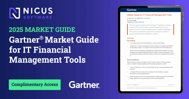 Nicus Recognized Among Representative Vendors in 2025 Gartner® Market Guide for IT Financial Management Tools